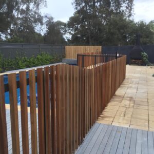 steel and wood fence