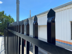 custom alumnium pool fence with tapered tops for style